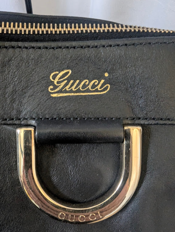 Gucci Black Leather Abbey Tote Bag