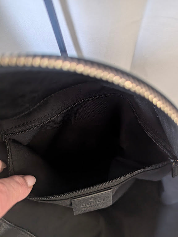 Gucci Black Leather Abbey Tote Bag