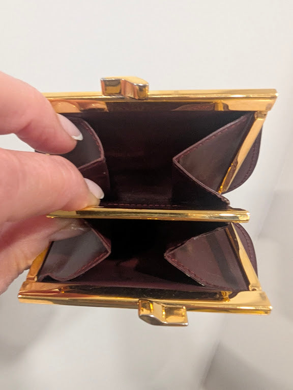 Cartier Must De Cartier Boudreaux Double Compartment Kiss Lock Coin Case