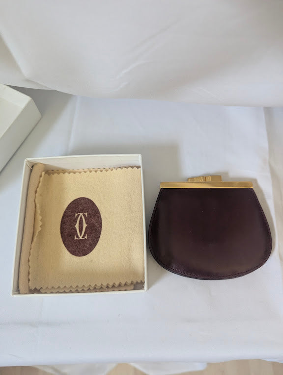 Cartier Must De Cartier Boudreaux Double Compartment Kiss Lock Coin Case