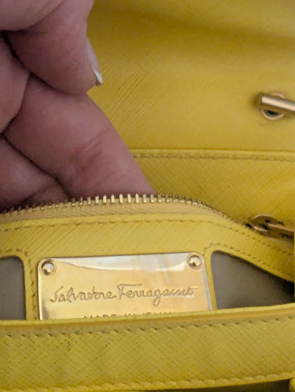 Ferragamo Carrie Yellow Crossbody Bag