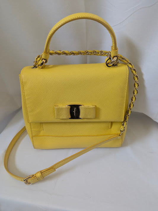 Ferragamo Carrie Yellow Crossbody Bag
