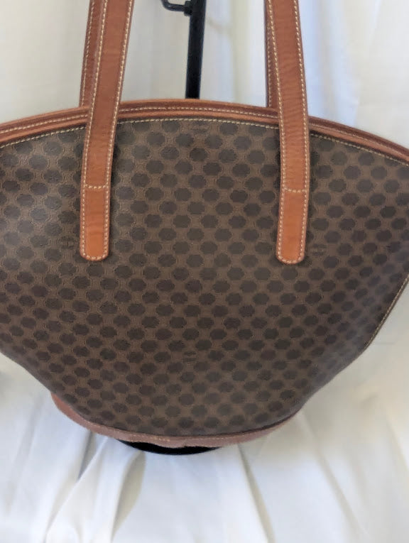 Celine Vintage Macadam Brown Shoulder Bag