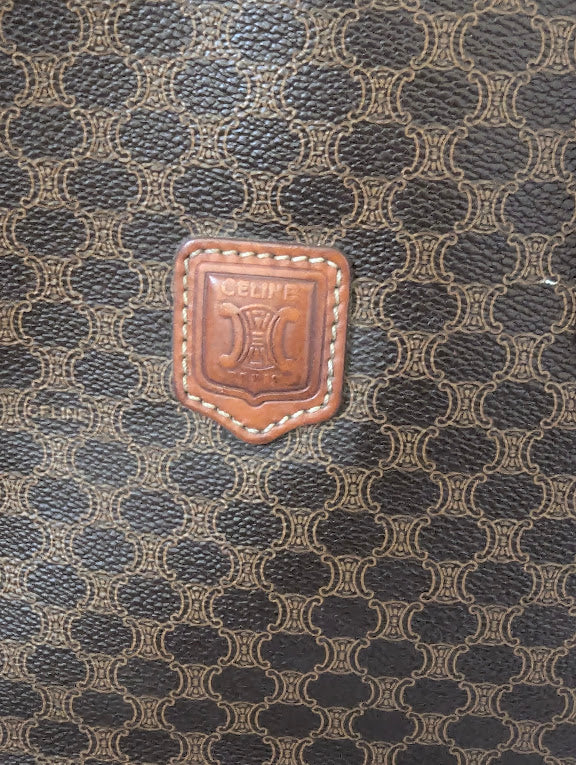 Celine Vintage Macadam Brown Shoulder Bag