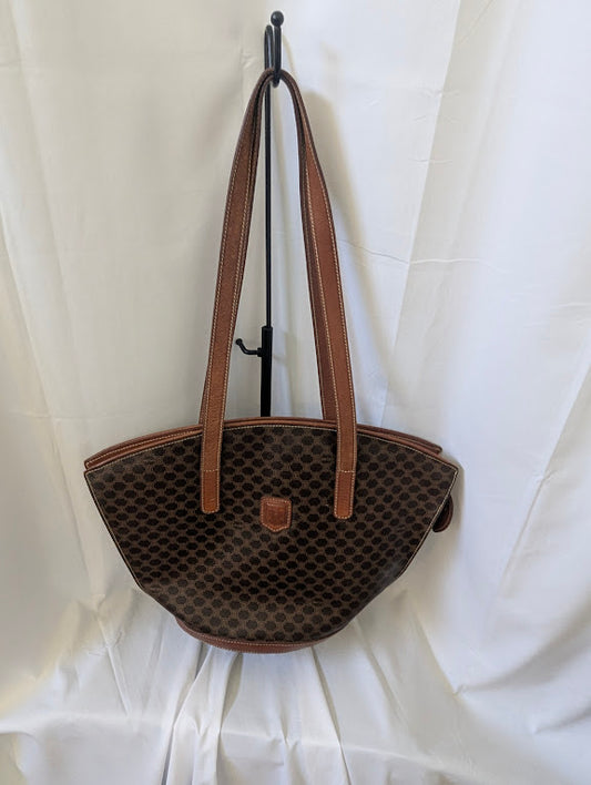 Celine Vintage Macadam Brown Shoulder Bag