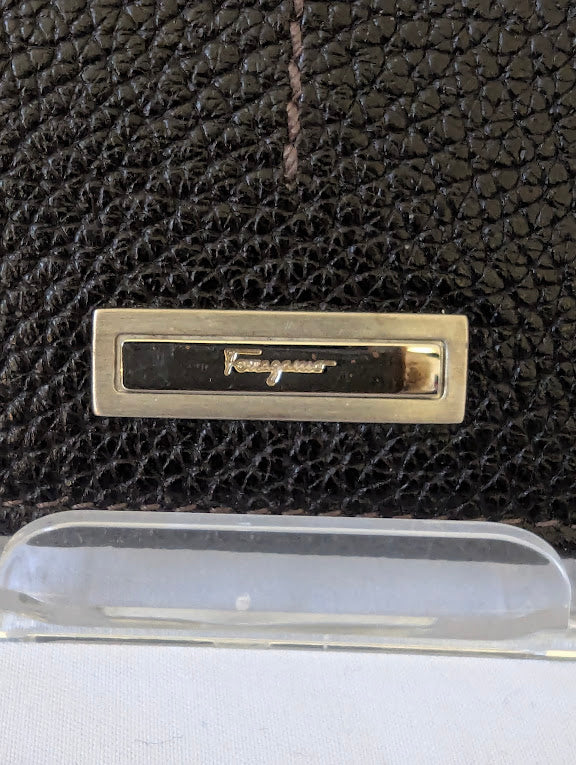 Ferragamo Dark Brown Leather Long Bifold Wallet