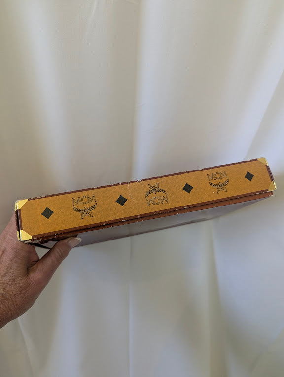 MCM White and Gold Hand Towel Set in Box