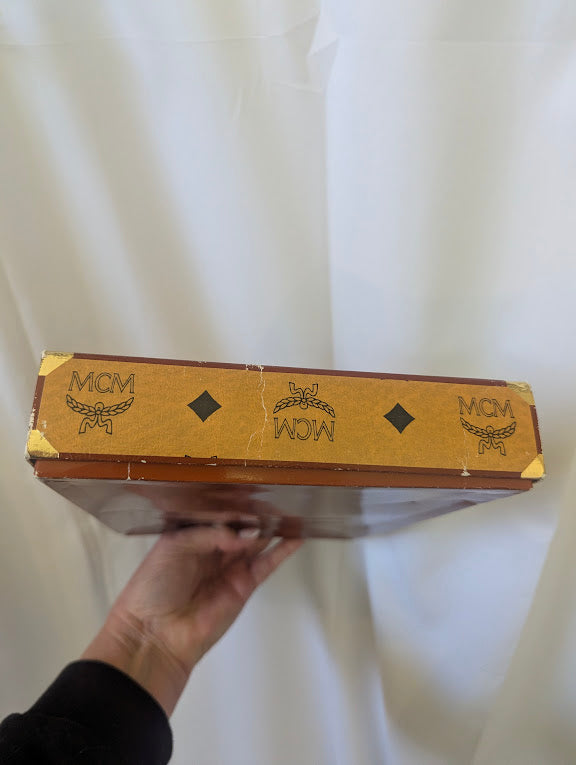 MCM White and Gold Hand Towel Set in Box