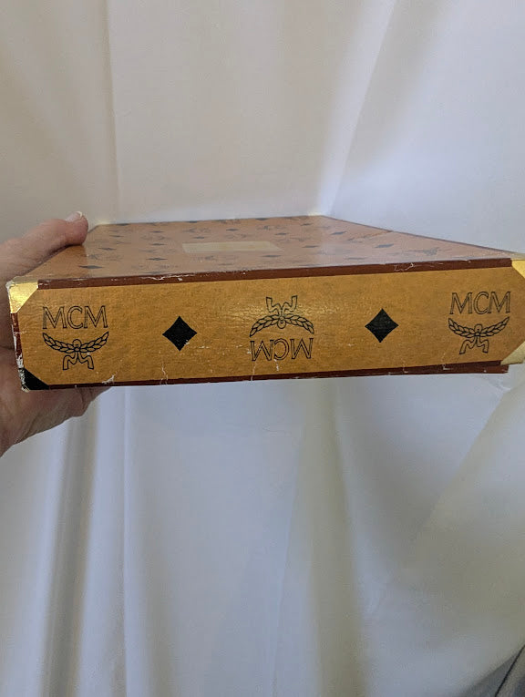 MCM White and Gold Hand Towel Set in Box