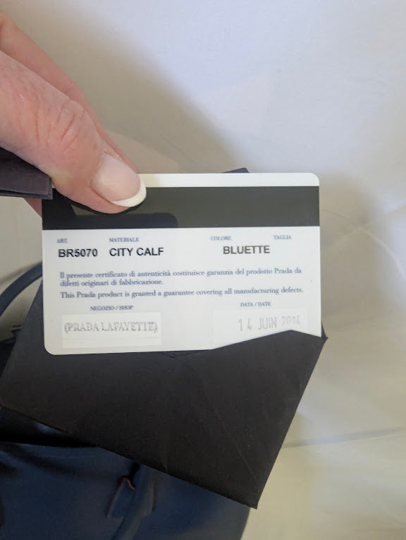 Prada Cuir Saffiano Double Tote Blue Leather Top Handle Large Bag