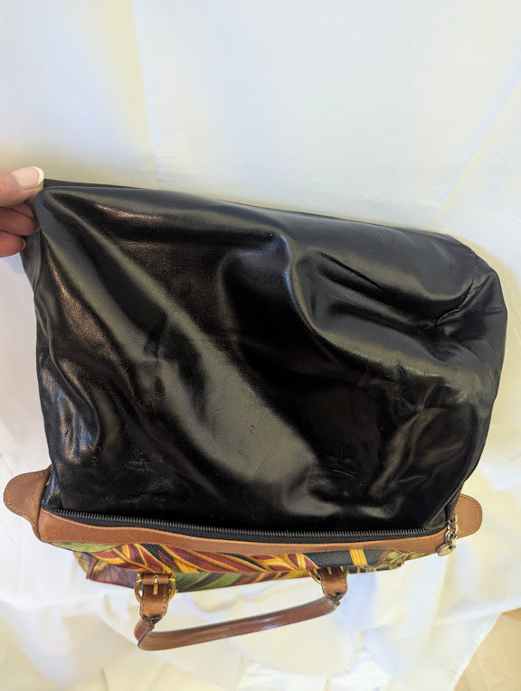 Ferragamo Limited Edition Seri Floral Tropical Print Leather Boston Bag