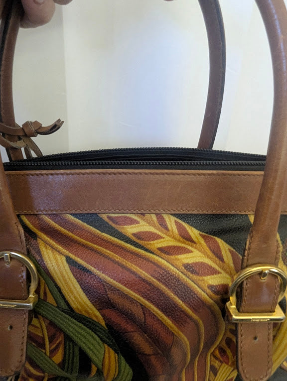 Ferragamo Limited Edition Seri Floral Tropical Print Leather Boston Bag