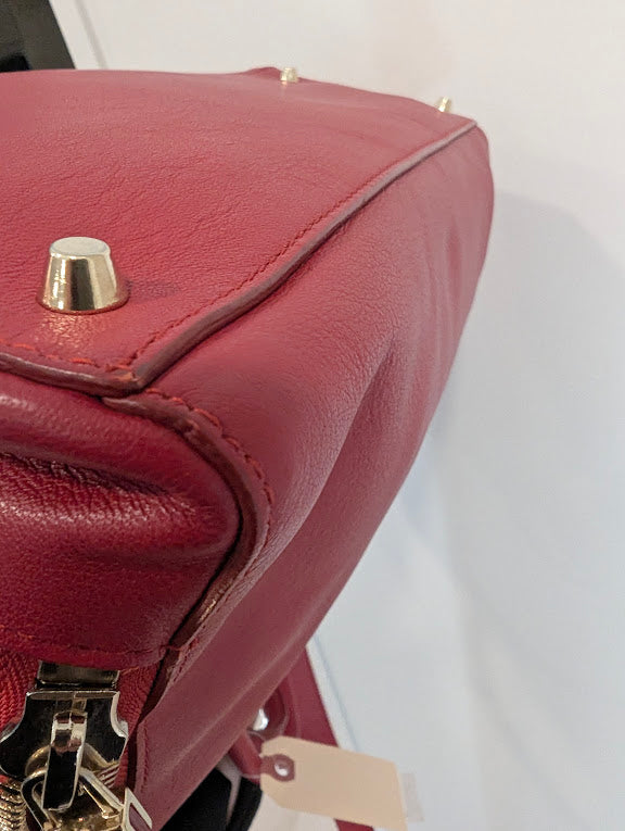 Furla Red Leather Handbag with Shoulder Strap