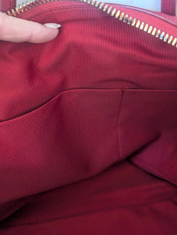 Furla Red Leather Handbag with Shoulder Strap