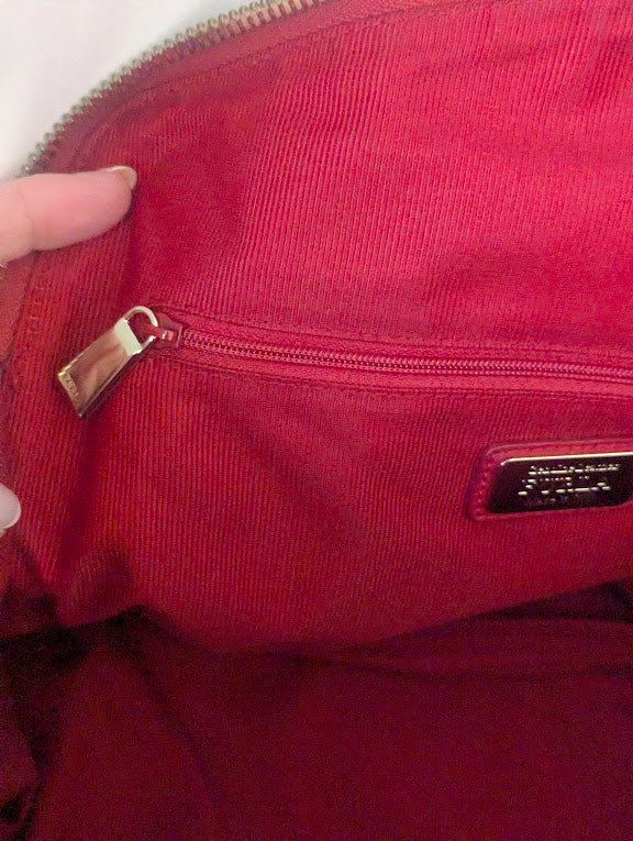 Furla Red Leather Handbag with Shoulder Strap