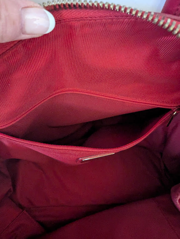 Furla Red Leather Handbag with Shoulder Strap