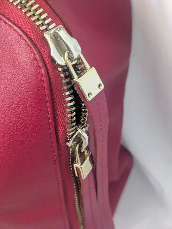 Furla Red Leather Handbag with Shoulder Strap