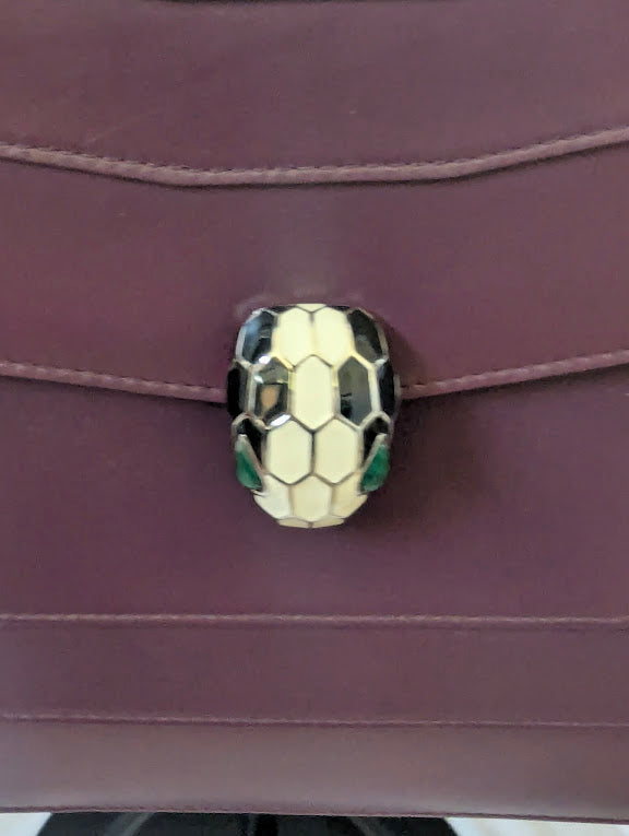 Serpenti Purple Forever Shoulder Bag Leather Medium