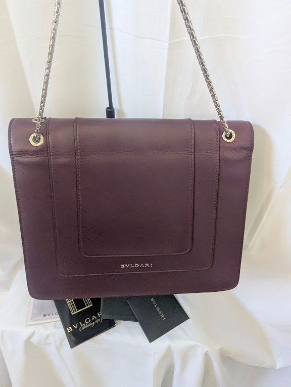 Serpenti Purple Forever Shoulder Bag Leather Medium
