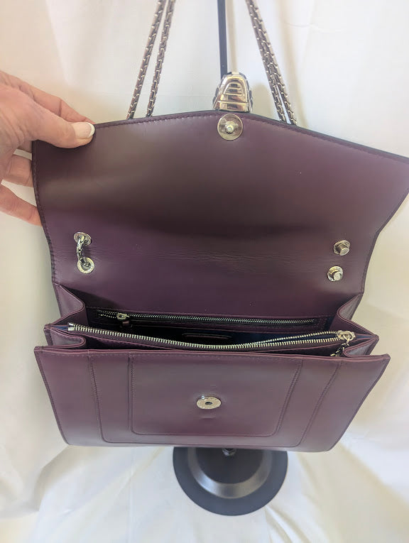 Serpenti Purple Forever Shoulder Bag Leather Medium