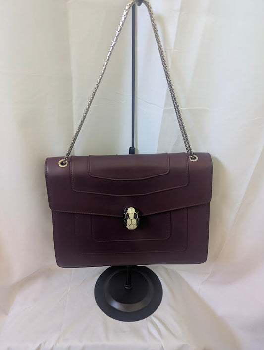 Serpenti Purple Forever Shoulder Bag Leather Medium