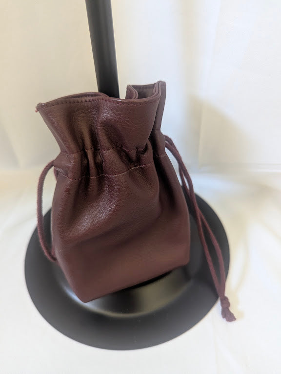 Cartier Must Mini Drawstring Bordeaux Leather Coin Pouch