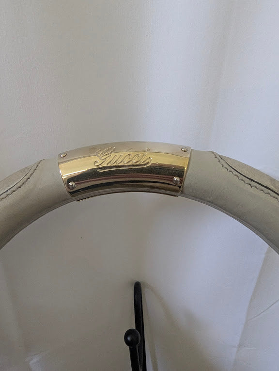 Gucci GG Indy Hobo Ivory Bamboo with Tassels Medium