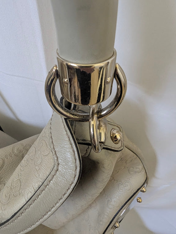 Gucci GG Indy Hobo Ivory Bamboo with Tassels Medium