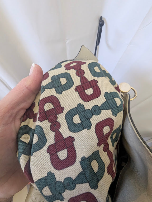 Gucci GG Indy Hobo Ivory Bamboo with Tassels Medium