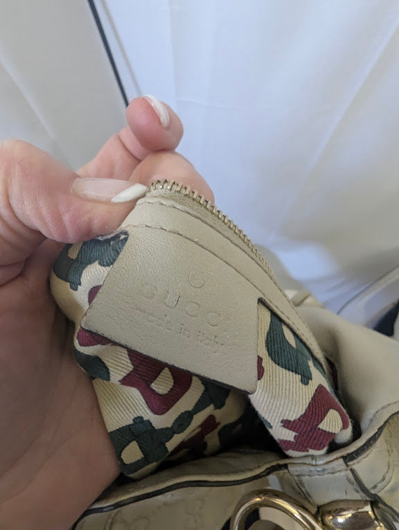 Gucci GG Indy Hobo Ivory Bamboo with Tassels Medium