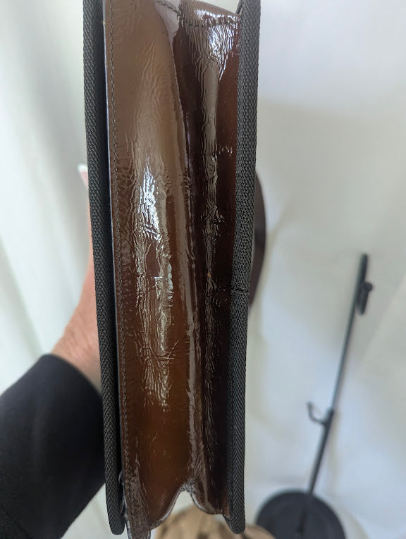 Miu Miu Fall/Winter 1999 Multi-Colored Holographic Brown Patent Leather Shoulder Bag - Rare