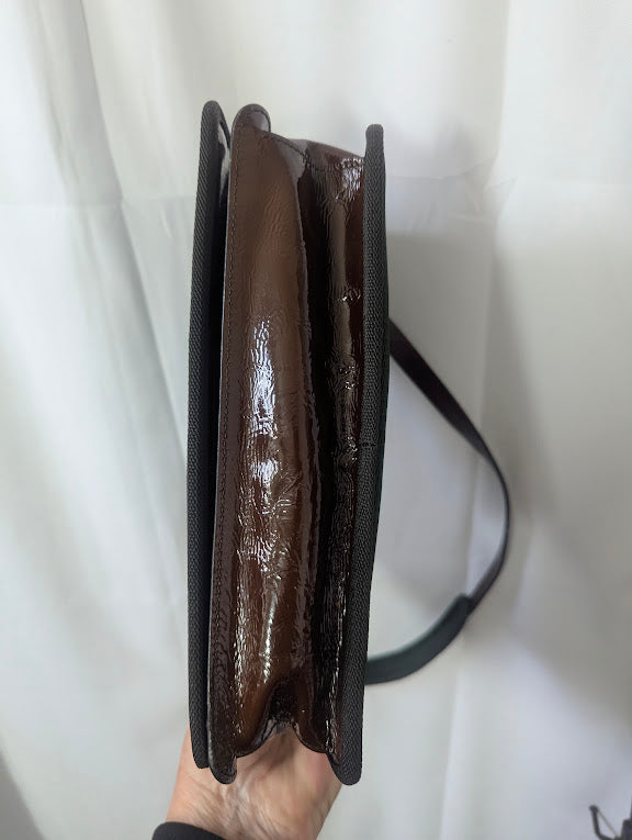 Miu Miu Fall/Winter 1999 Multi-Colored Holographic Brown Patent Leather Shoulder Bag - Rare