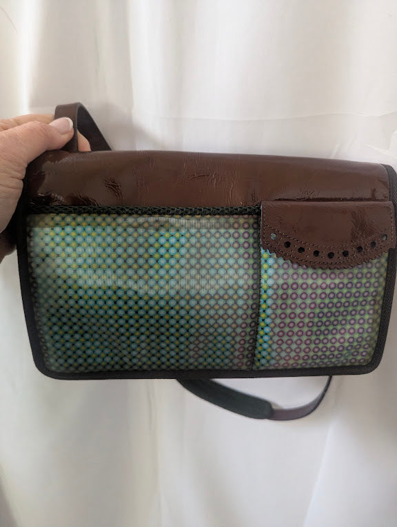 Miu Miu Fall/Winter 1999 Multi-Colored Holographic Brown Patent Leather Shoulder Bag - Rare