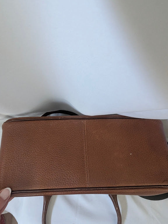 Burberry Vintage Caramel Brown Leather Boston Handbag