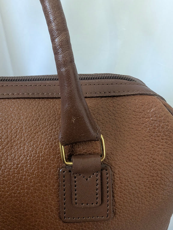 Burberry Vintage Caramel Brown Leather Boston Handbag