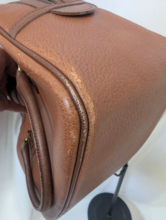 Burberry Vintage Caramel Brown Leather Boston Handbag