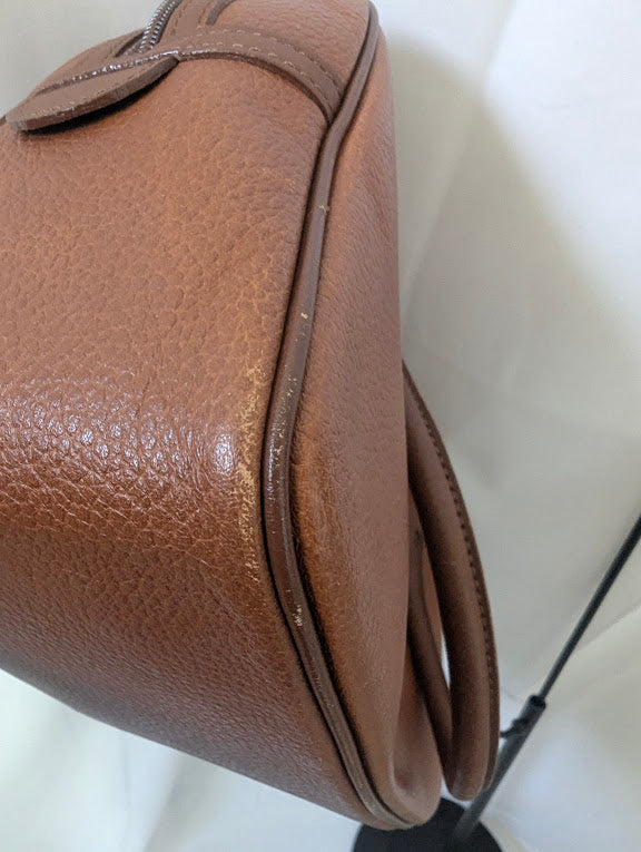 Burberry Vintage Caramel Brown Leather Boston Handbag