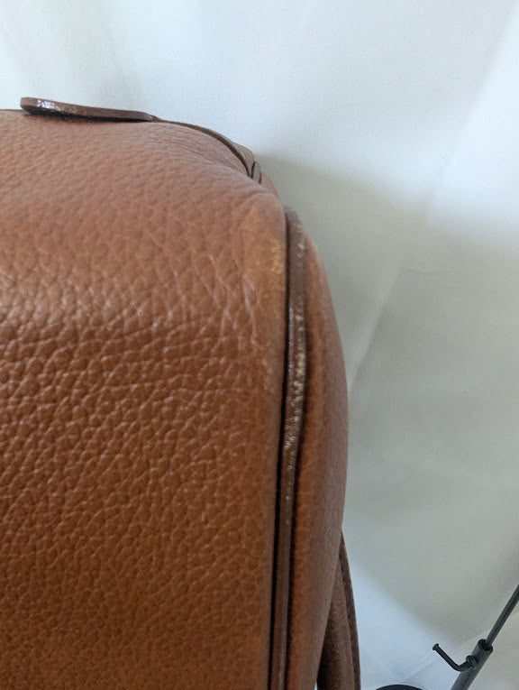 Burberry Vintage Caramel Brown Leather Boston Handbag