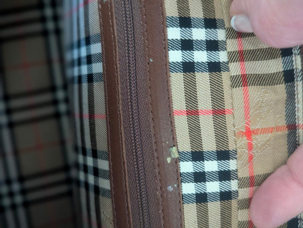 Burberry Vintage Caramel Brown Leather Boston Handbag