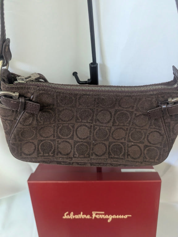 Ferragamo Mini Gancini Monogram Shoulder Bag (With Box)