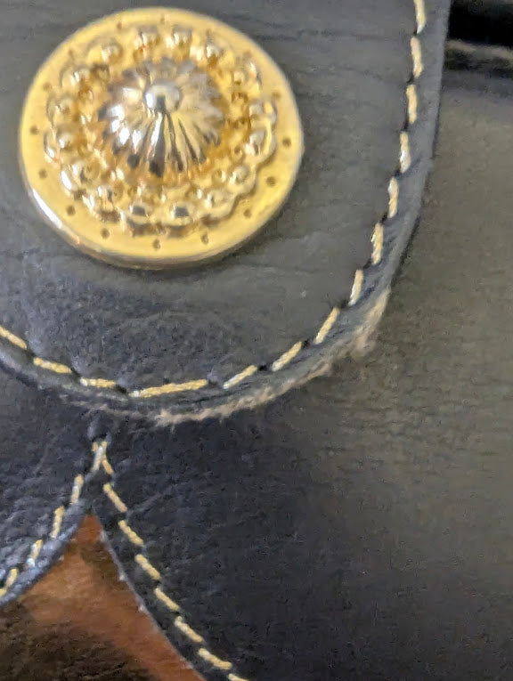 Bally Black and Gold Leather Handbag