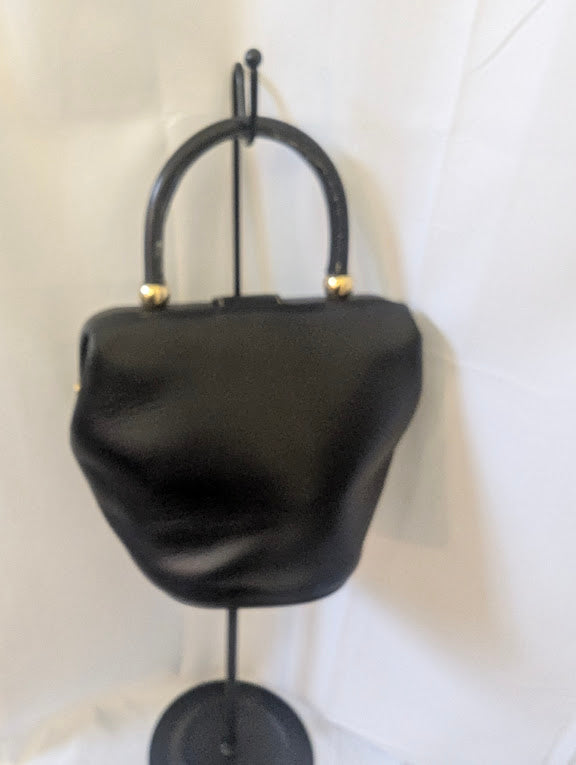 Bally Black and Gold Leather Handbag