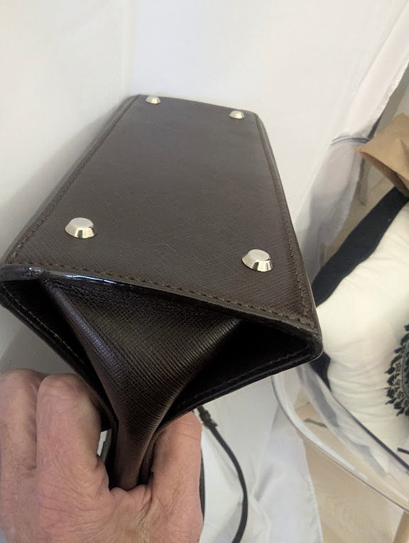 Burberry Brown Leather Two - Way Crossbody/Handbag