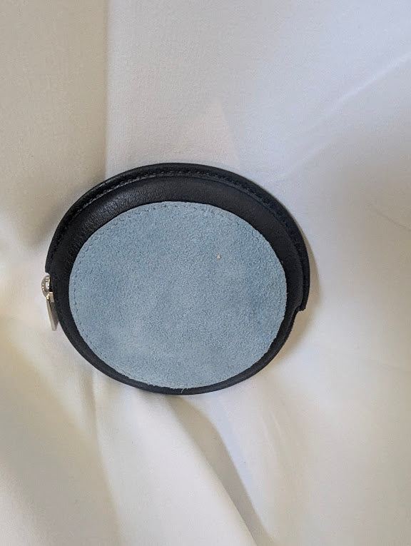 Loewe Blue Suede Round Coin Case