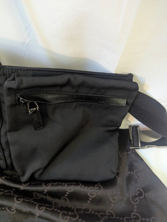 Gucci Black Canvas Waist Sling Bag