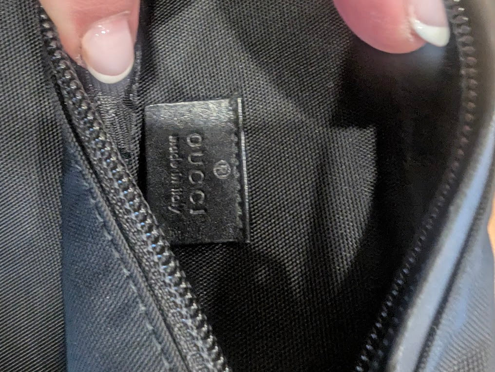 Gucci Black Canvas Waist Sling Bag