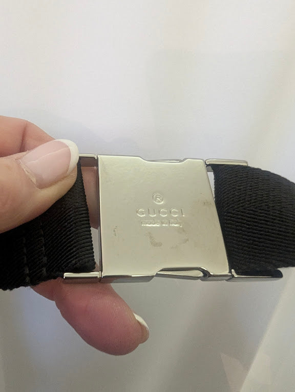 Gucci Black Canvas Waist Sling Bag