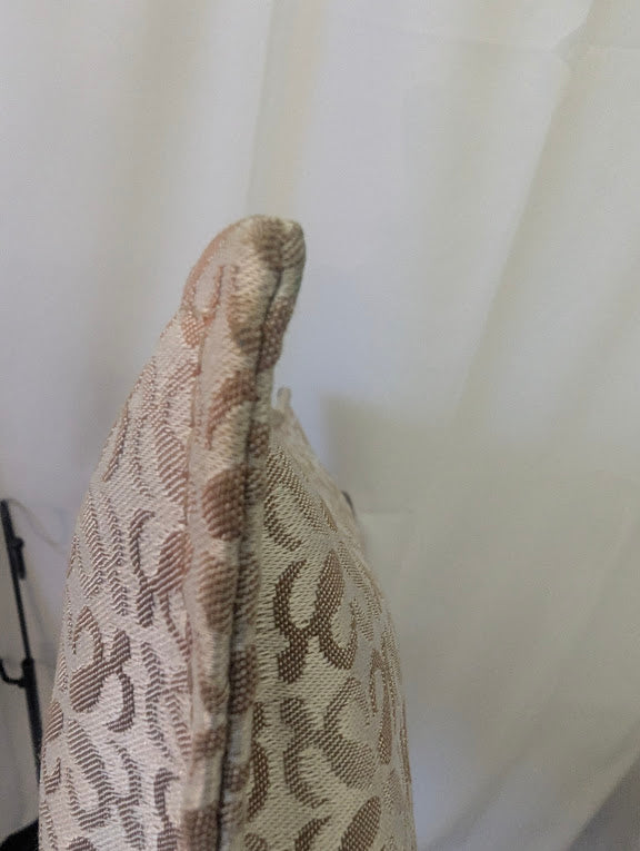 Loewe Repeat Anagram Print White/Beige Canvas with Tan Leather Trim Tote Bag