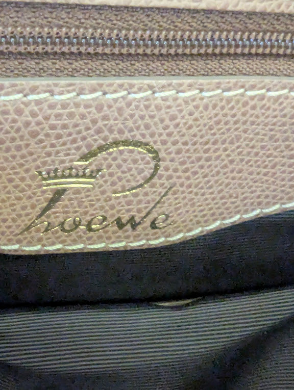 Loewe Repeat Anagram Print White/Beige Canvas with Tan Leather Trim Tote Bag
