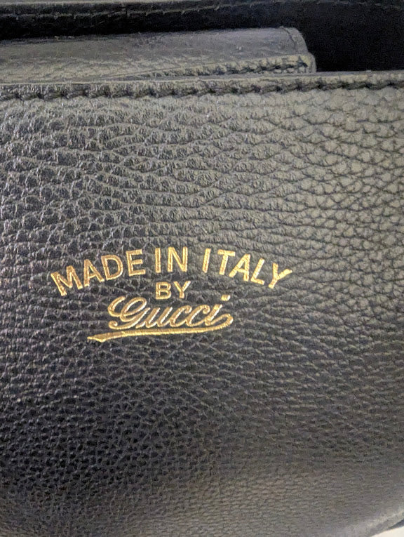 Gucci Black Leather Swing Tote